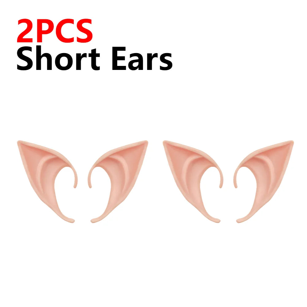 10-1Pair Halloween Angel Elf Ears Fairy Cosplay Latex Ears Halloween Decoration Monster Ears Vampire Cosplay Costume Accessories