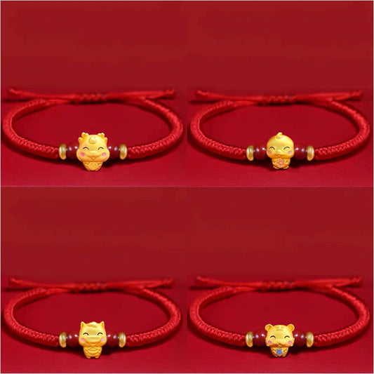 12 Constellation Zodiac Sign Charm Braided Bracelets Men Women Classics Red Rope Bracelet & Bangle Birthday Gift Party Jewelry