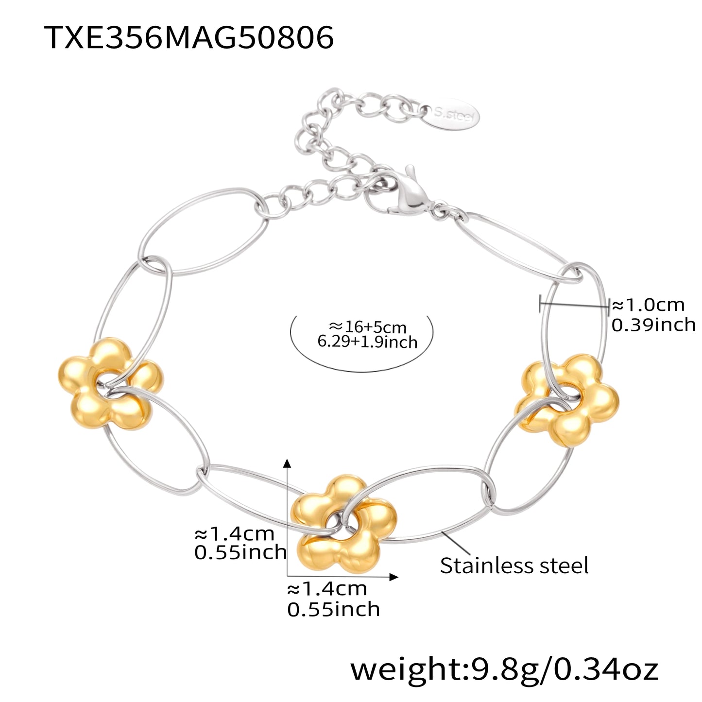 Chain Necklace Bracelet In Stainless Steel With 18k Gold Plated Waterproof Non Tarnish Bracelets Necklaces Jewelry Set For Women