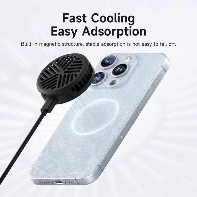 Hagibis Magnetic Cell Phone Cooler Universal Cooling Fan Mobile Phone Radiator for iPhone 15 Pro Black Shark Gaming Live Stream