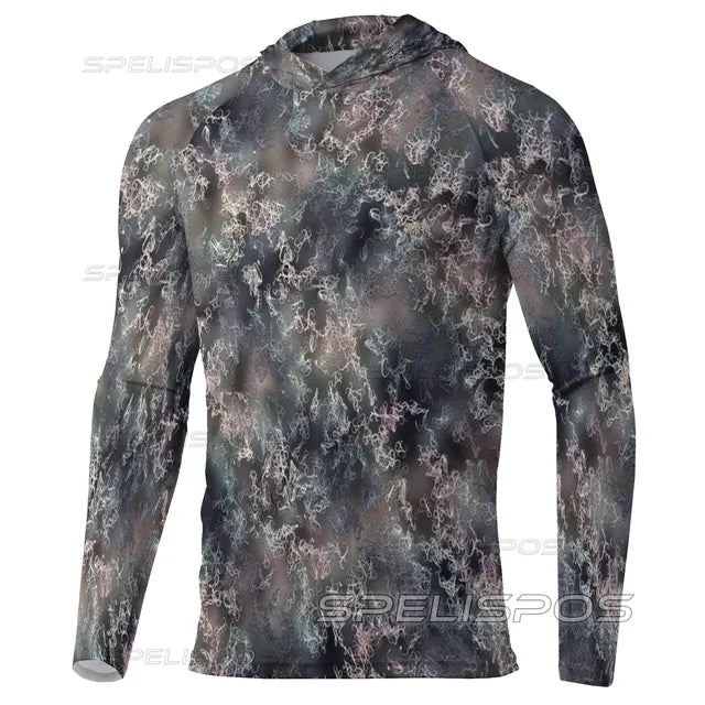 Hoodies Fishing Shirts UPF 50+ Anti-UV Yacht Sea Fish Maillot Beach Gear Lightweight Breathable Angling Tops Wear Running Hood