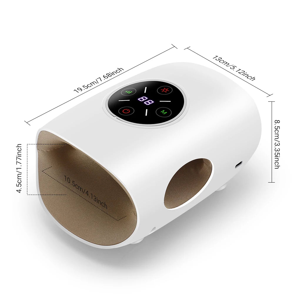 Electric Hand Massager with Air Compression Heat Cordless Palm Finger Massage Machine for Arthritis Finger Numbness Pain Relieve