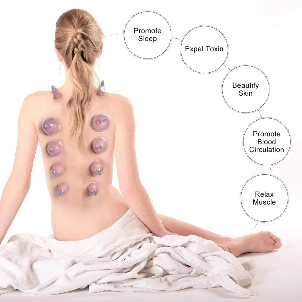 Vacuum Cupping Sets with Pumping Gun Suction Cups Back Massage Body Cup Detox Anti Cellulite Therapy Cans Healthy Care Jars