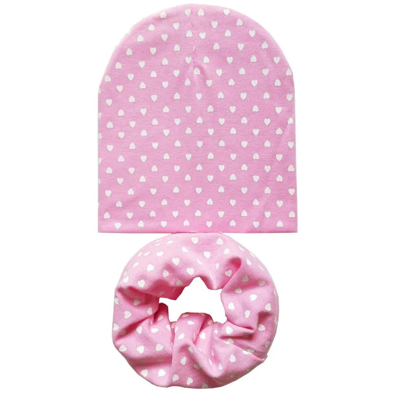 Star Print Cotton Baby Hat Autumn Winter Baby Girls Hat Boys Cap Toddlers Infant Cap Scarf Children Bonnet Hats