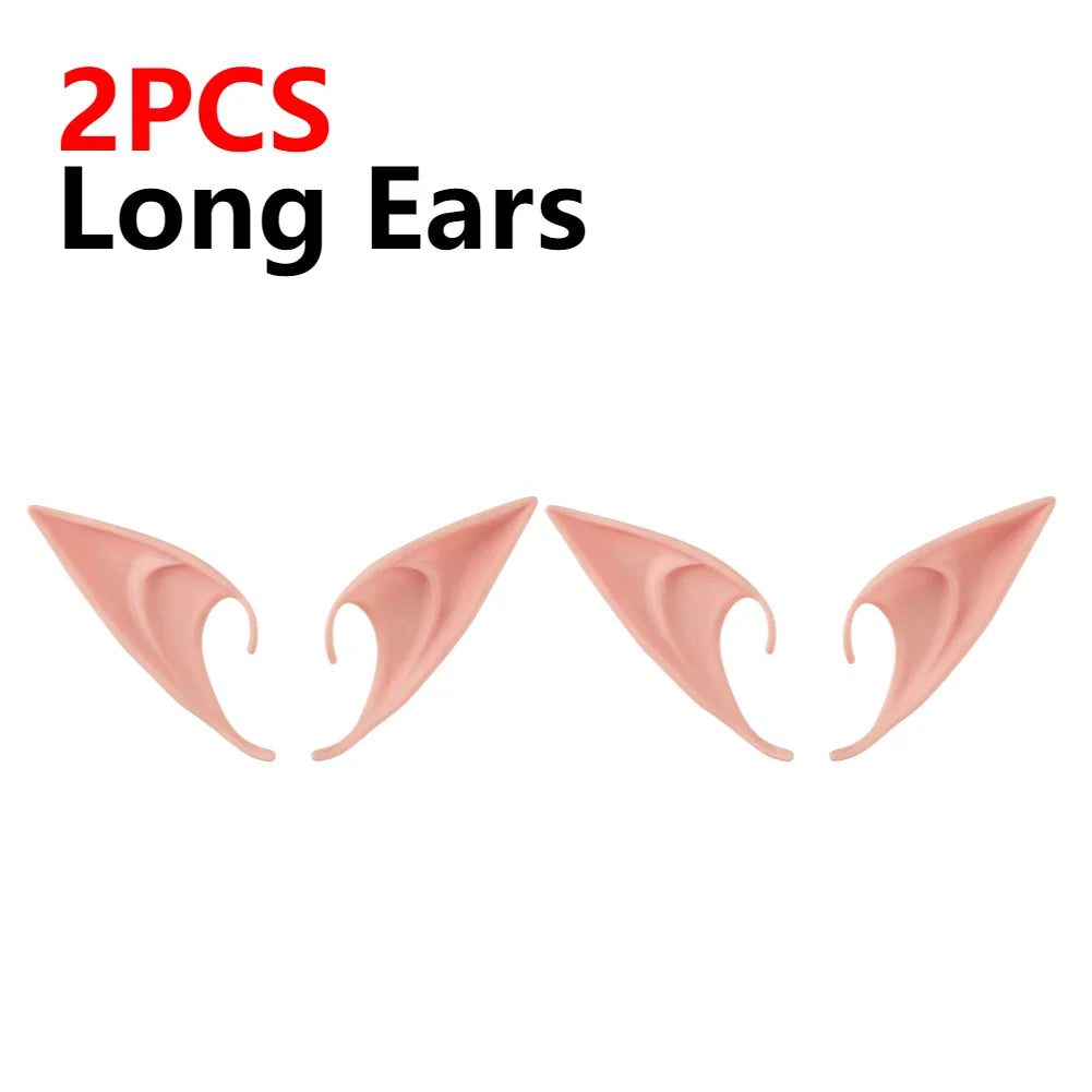 10-1Pair Halloween Angel Elf Ears Fairy Cosplay Latex Ears Halloween Decoration Monster Ears Vampire Cosplay Costume Accessories