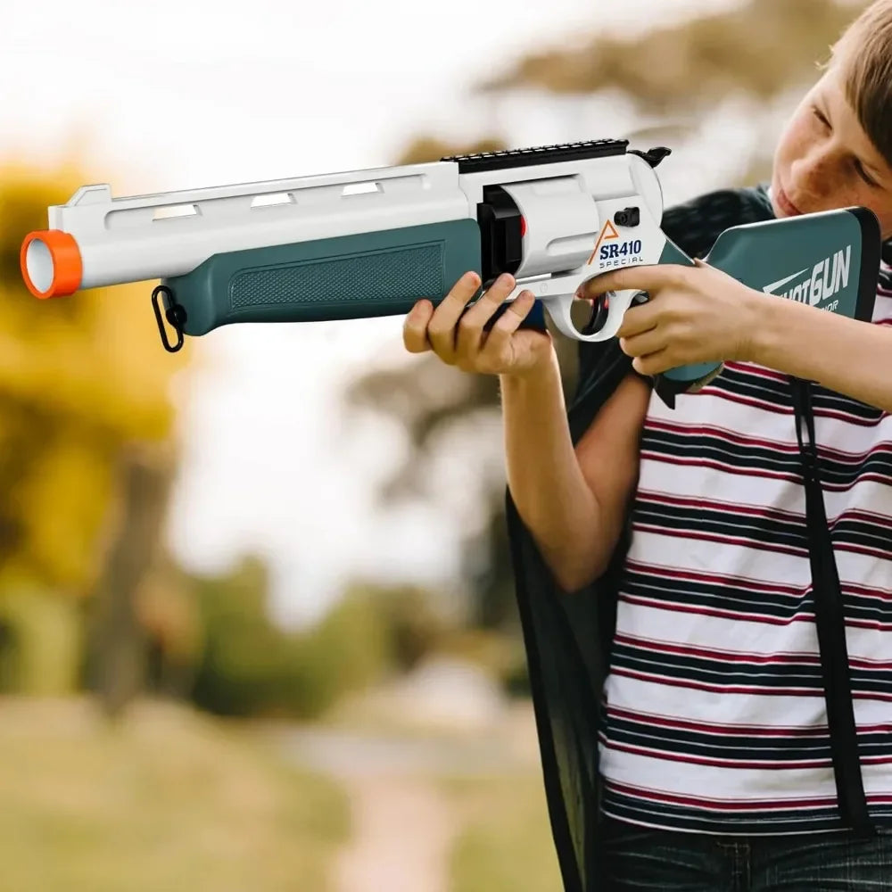 Soft Bullet Toy Guns Foam Revolver Blaster with Sight, Educational Outdoor Shooting Game Shotgun Model for Kids Christmas Gift