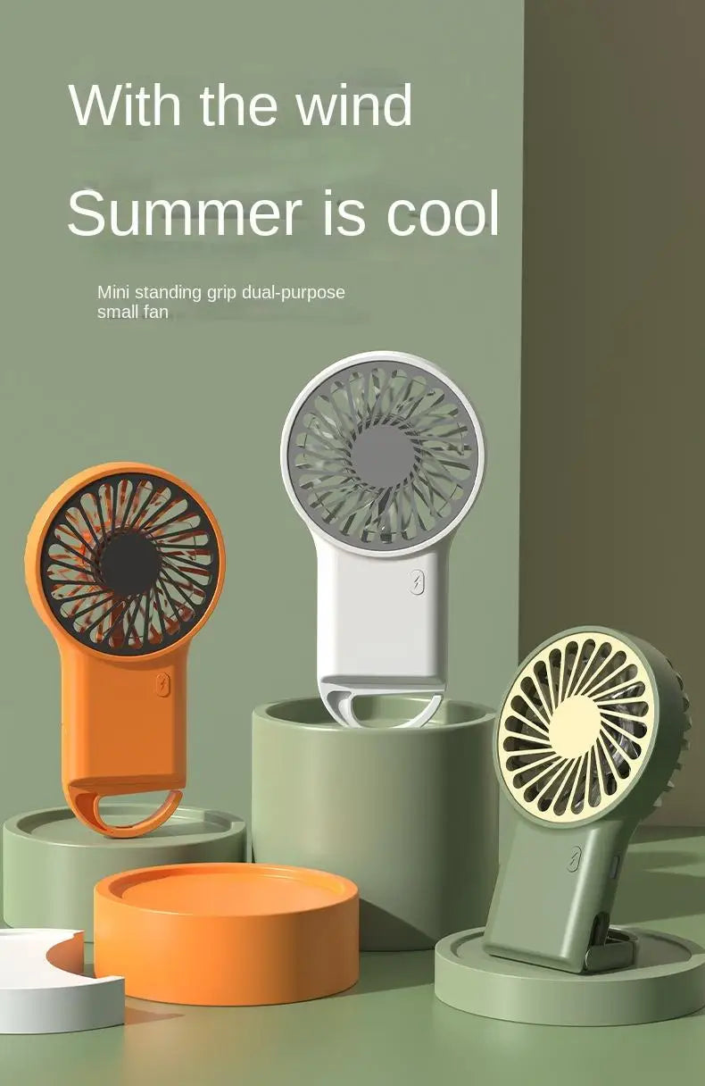 Cooling Electric Fan 3 Wind Speed Portable Pocket Fan For Travel Indoor Outdoor Usb Desktop Rechargeable Handheld Fan with Hook