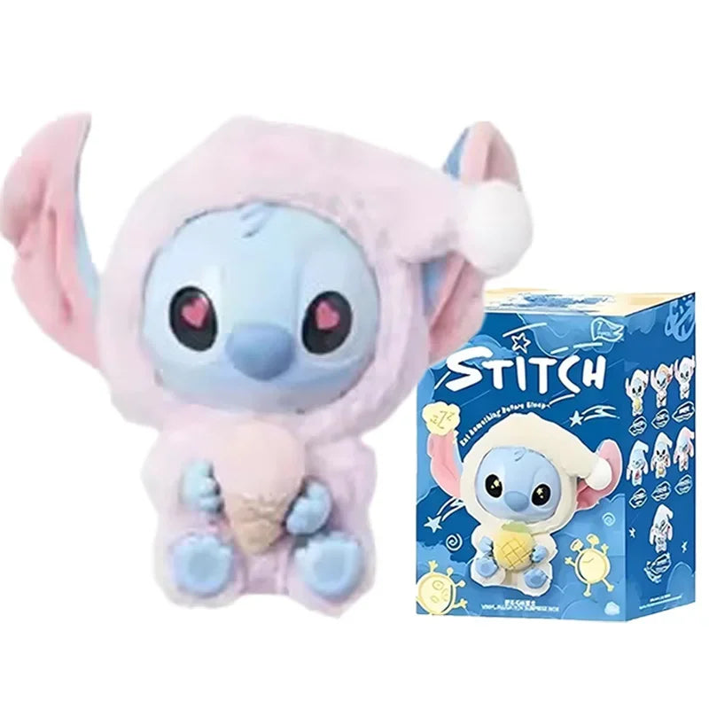 IN STOCK Stitch Eat Some Thing Before Sleep Series Blind Box Soft Stuffed Plush Kawaii Toy Pendant Doll Christmas Gift for Girls