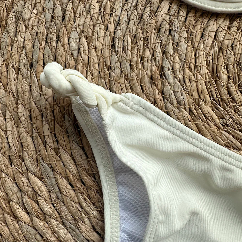 Floral Bikinis Push Up Women Swimsuits 2024 Sexy Female Swimwear Brazilian Bikini Set Solid Biquini Swimming Suits Beachwear