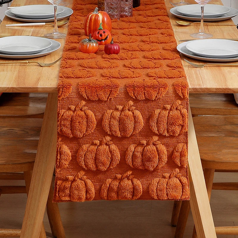 Halloween Ghost White Table Runner Fall Pumpkin Party Dining Decorations Christmas Dining Table Harvest Decor