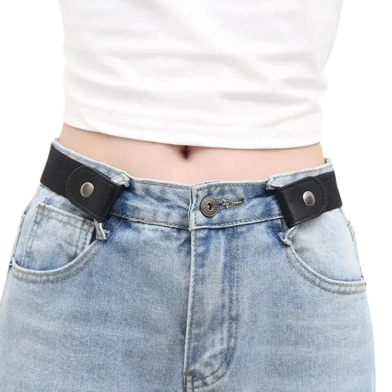 Simple And Fashionable Women'S Belt Elastic Lazy Men'S Belt Woven Invisible And Seamless Unisex Jeans Belt Length Adjustable