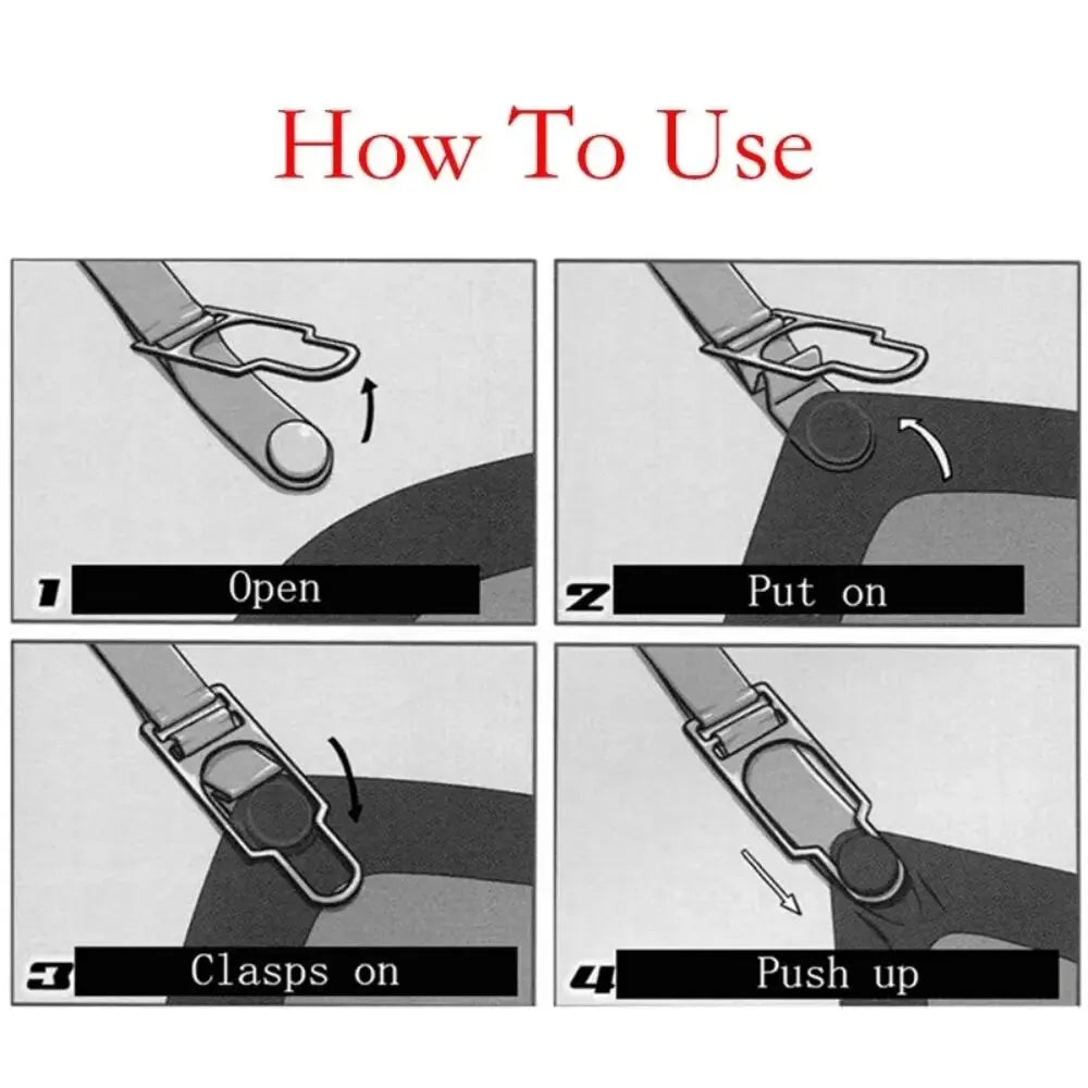 Men's Shirt Garters Adjustable Elastic Leg Suspenders Shirt Holders Straps Belt Crease-Resistance Non-slip Locking Clamps Black