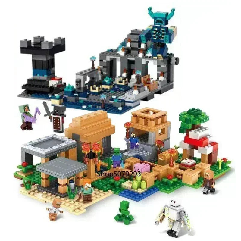 my world the mine Dark dragon building block city Toys for children Christmas Gift