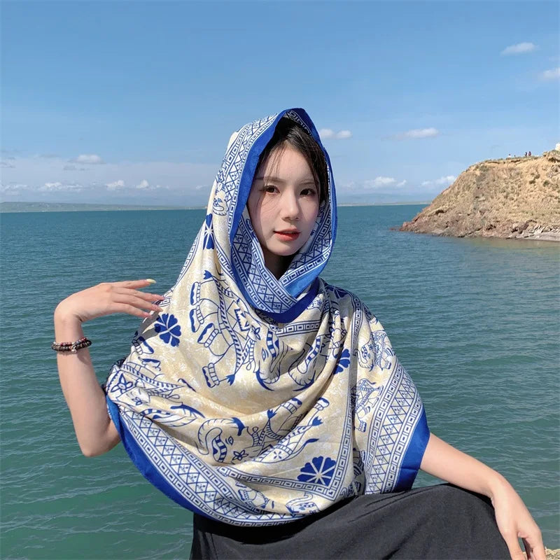 Travel Beach Sunscreen Scarves for Women Bikini Large Sarong Wrap Scarf Brazilian Swimsuit Bathing Cover-ups 17 Styles 90x180cm