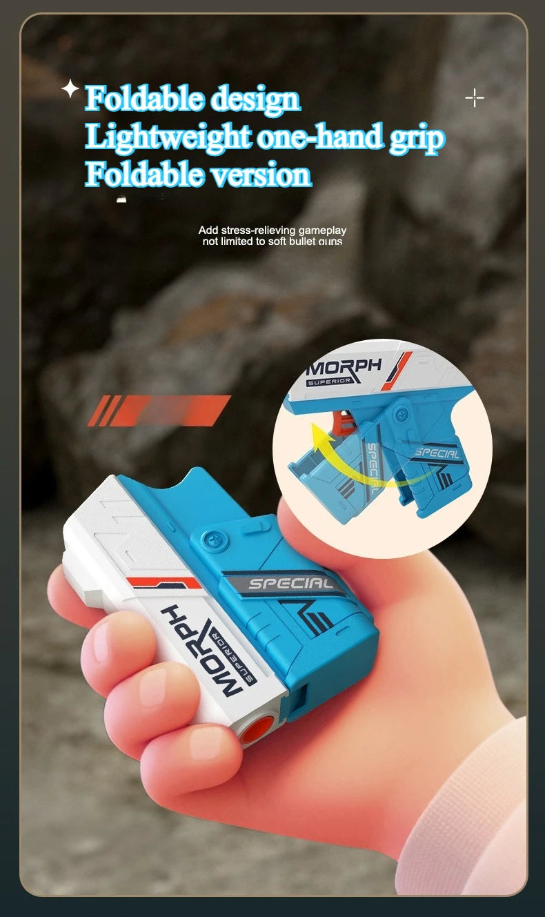 Mini Soft Bullet Toy Gun Rotary Fidget Design Foldable Foam Dart Launcher for Boys Shooting Toy Fun Christmas Gift for Kids