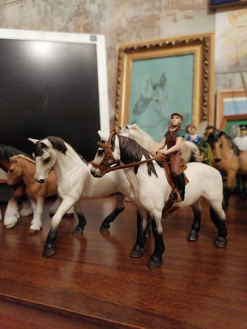 DIY Horse Race Model Horseman Farm Animal Figurines Action Ma Chang takes a shower Emulation Toys for Children Christmas Gift