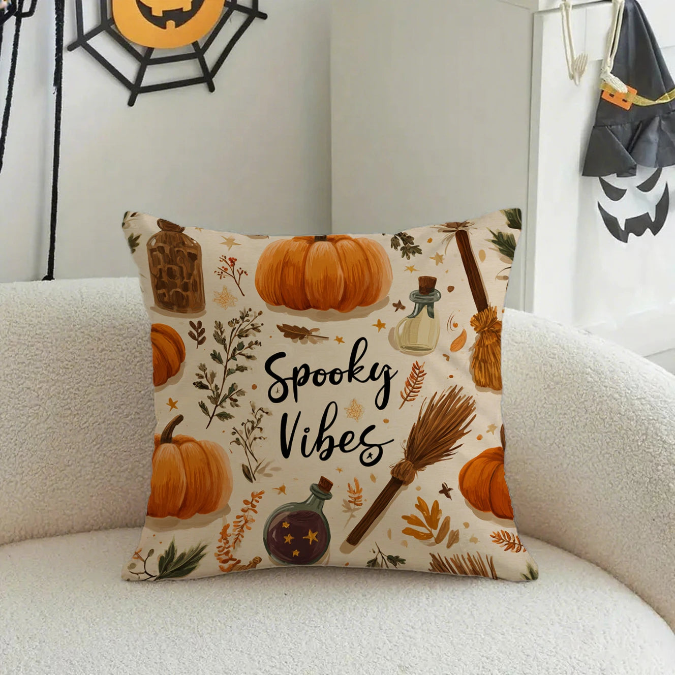 Halloween Pumpkin Pattern PillowcaseSuitable for sofa car bedroom decorative cushion cover pillow cover