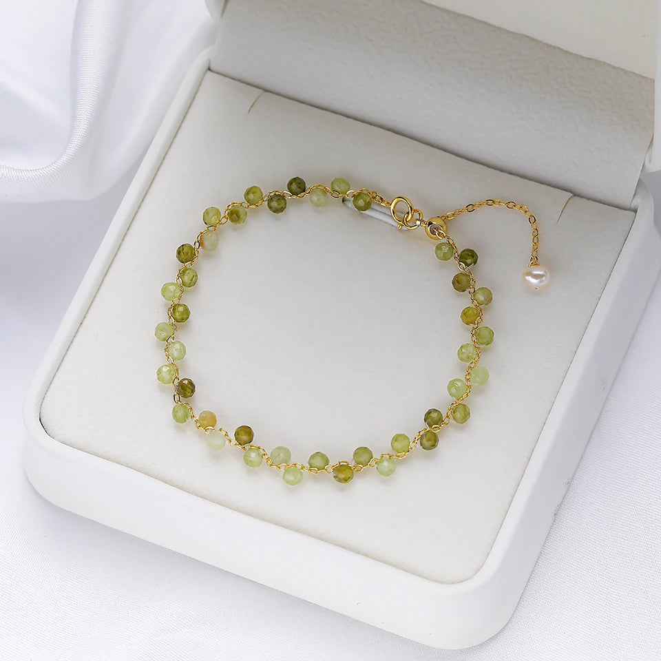 3MM Natural Stone Tourmaline Bracelet on Hand For Women Jewelry Party Wedding Luxury Gift  Amethyst Handmade Adjustable Bangle