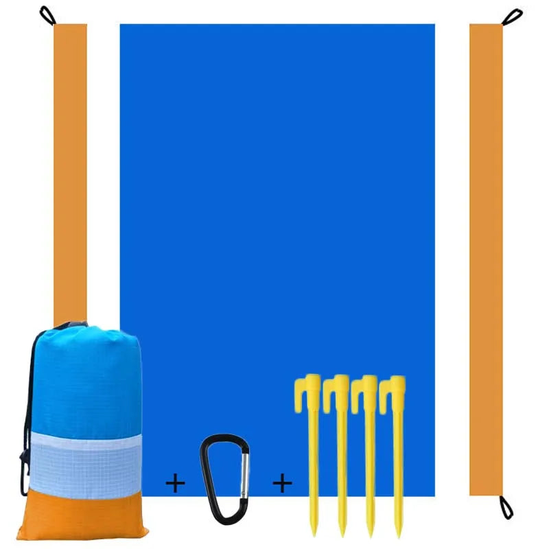 Oversized Sandproof Beach Picnic Mat Waterproof Pocket Beach Blanket Outdoor Tent Sunscreen Foldable Lightweigh Beach Towels