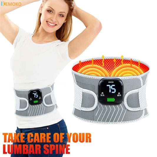 Electric Heating Waist Hot Compress Massager Vibration Lumbar Brace Belt Waist Back Massage Pain Relief Care Blood Circulation