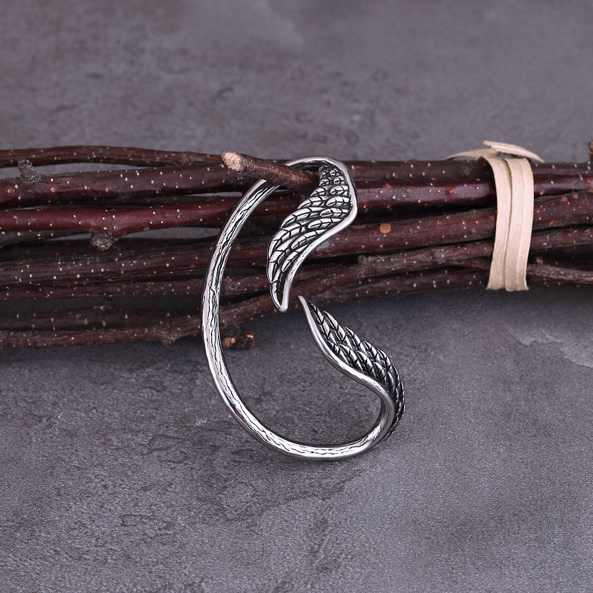Viking Angel Wings Men's and Women's Fashion Earrings Stainless Steel Hanging Earrings Wrap Around Earrings Personalized Jewelry