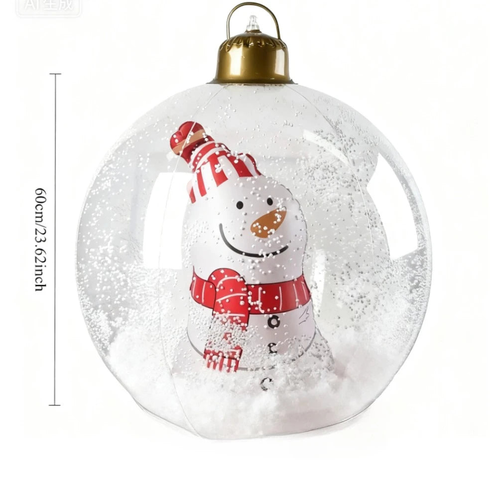 60CM/23.62inch Xmas Balls: Snowman, Christmas Tree & Santa Designs, Home/Yard Decor & Christmas Gift