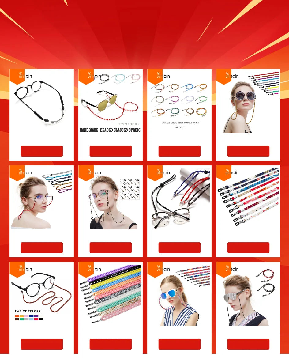 Fashion  Sunglasses Chains for Women Metal Charms Eyeglasses Lanyard Necklace Glasses Holder Strap Cord Eyewear Retainer