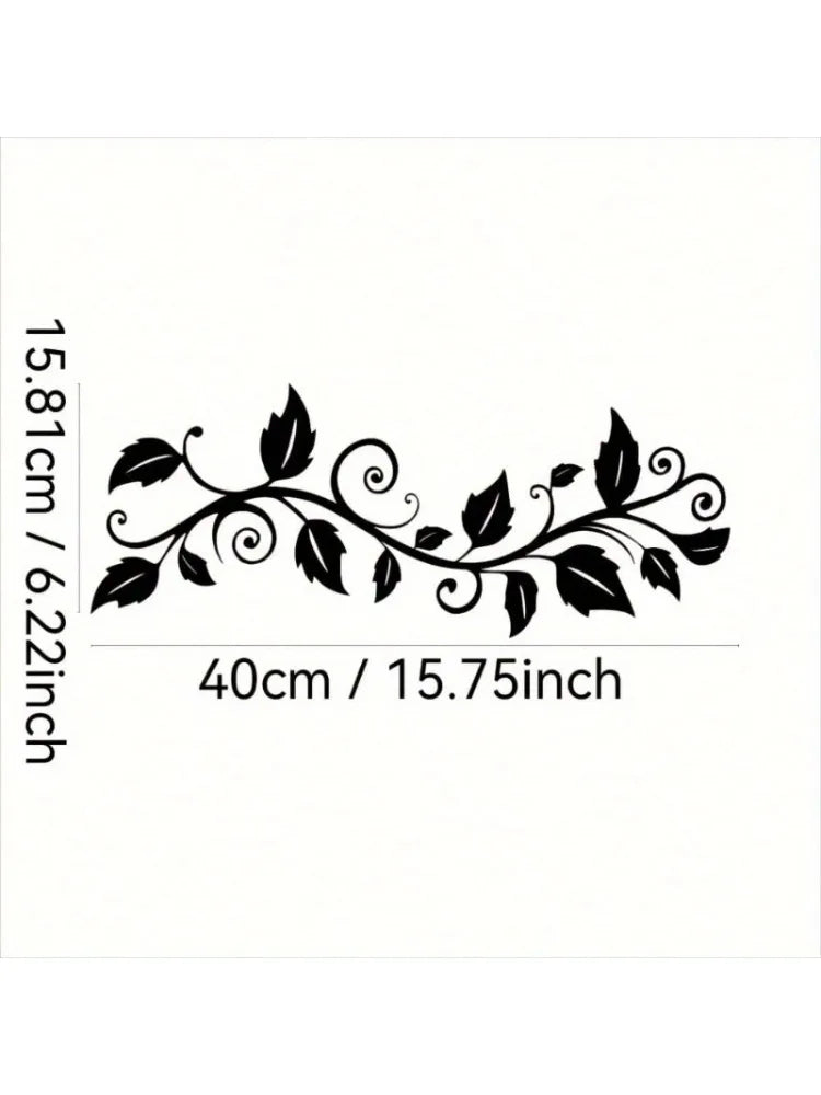 "Ink Vine Shadows" Ivy Metal Wall Sculpture|Large Black,Laser-Cut Wrought Iron,Waterproof,Halloween&Christmas Gift,Bedroom Decor