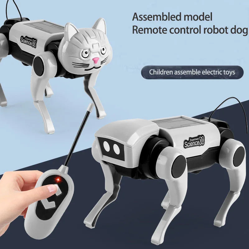 Children's Remote Control Mechanical Dog Mechanical Cat DIY Assembly Combination Walking Mechanical Dog Pet Toy Male