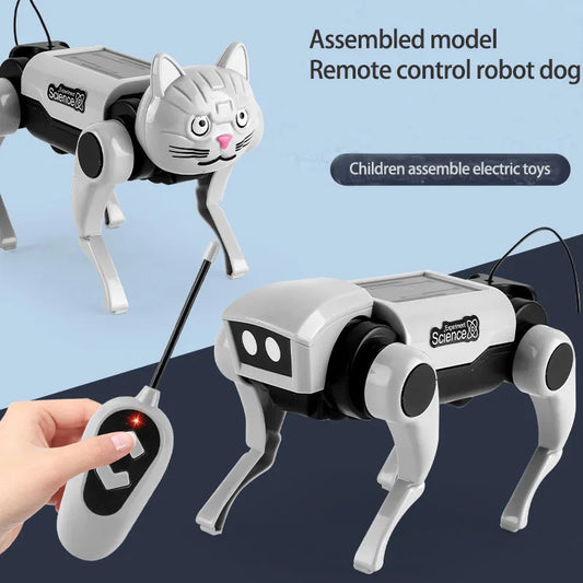 Children's Remote Control Mechanical Dog Mechanical Cat DIY Assembly Combination Walking Mechanical Dog Pet Toy Male