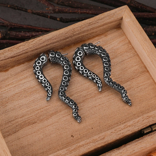 Creative Design Octopus Feet Drop Earring Men Women Punk Hip Hop Eardrop Jewelry Quality Stainless Steel Earrings Gift