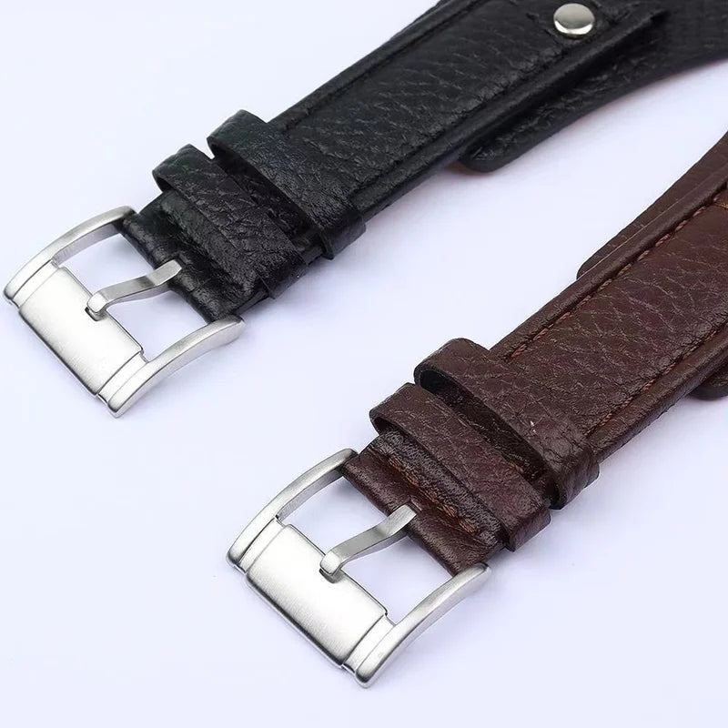 20 22mm Cow Leather Watch Strap for Fossil CH2564 CH2565 CH2891CH3051 Wristband Black Brown Tray Band with Rivet Style bracelet