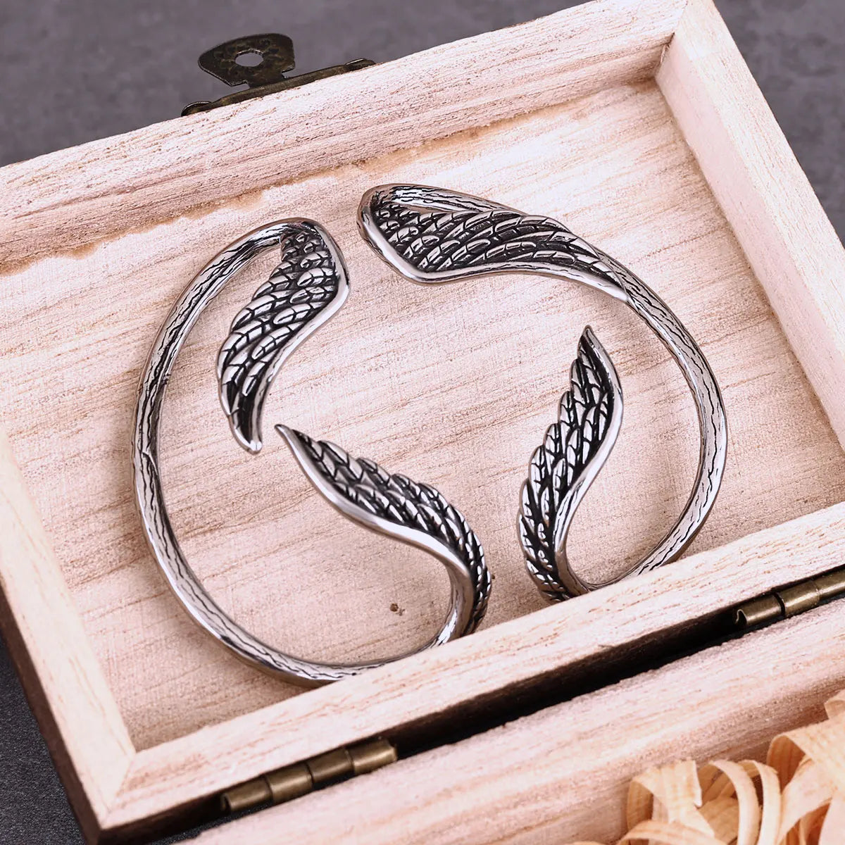 Viking Angel Wings Men's and Women's Fashion Earrings Stainless Steel Hanging Earrings Wrap Around Earrings Personalized Jewelry