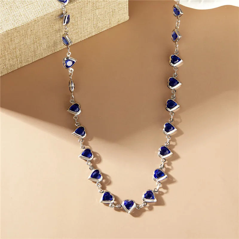 Exquisite Boho Candy Color Heart Shaped Crystal Bracelet for Women Fashion Charm Zircon Butterfly Pearl Metal Chain Bracelets