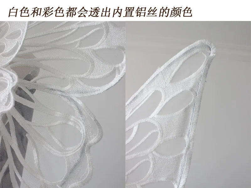 Handmade Black White Butterfly Wings Can Back Wear Lolita Mesh Back Decoration for Party Photo Props Girl Womens Butterfly Clips