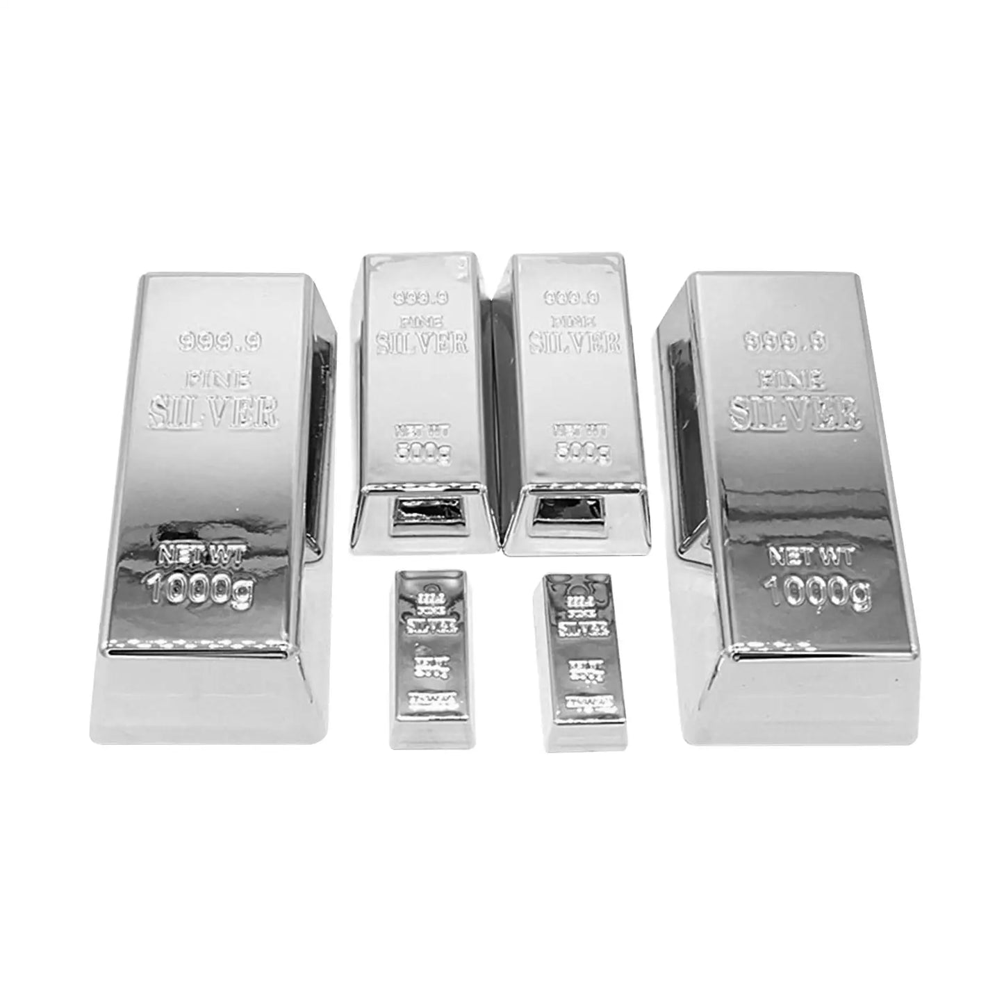 Fake Silver Bullion Realistic Silver Bar Simulated Silver Brick for Funny Gifts Halloween Party Favor Home Decor Holiday