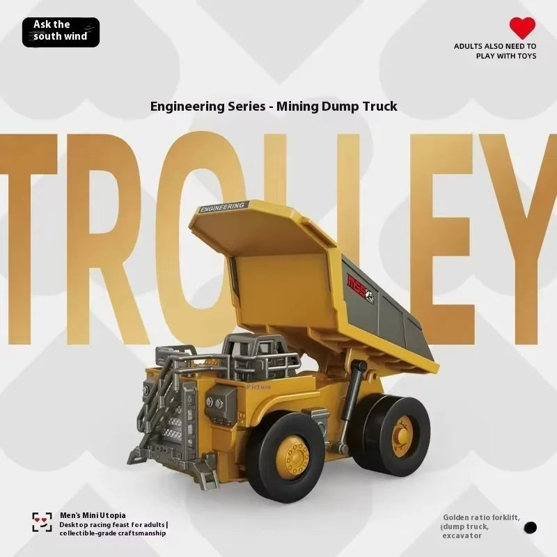 1/64 RC Car Alloy Mini RC Forklift Engineering Vehicle 2.4G Full Scale Mobile Phone RC Excavator Dumper Christmas Gift In stock