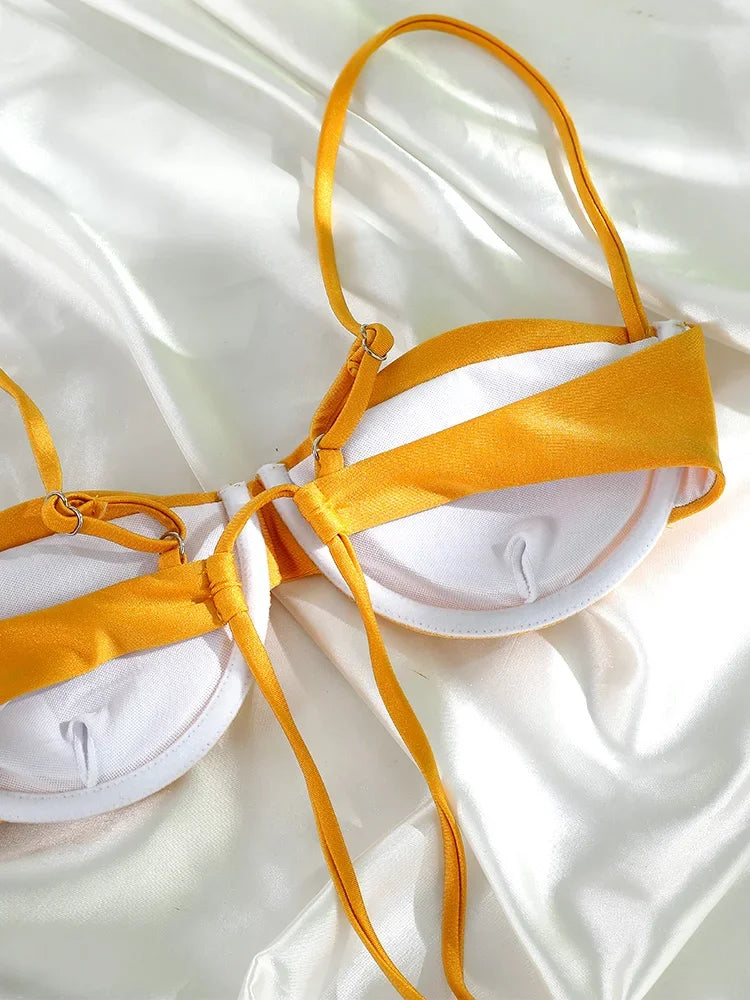 Push Up 2-Piece Bikini Swimsuit Ruffles Bikinis Set Black Swimwear 2025 Women Bathing Suit Sexy Biquini Mujer Beachwear Summer