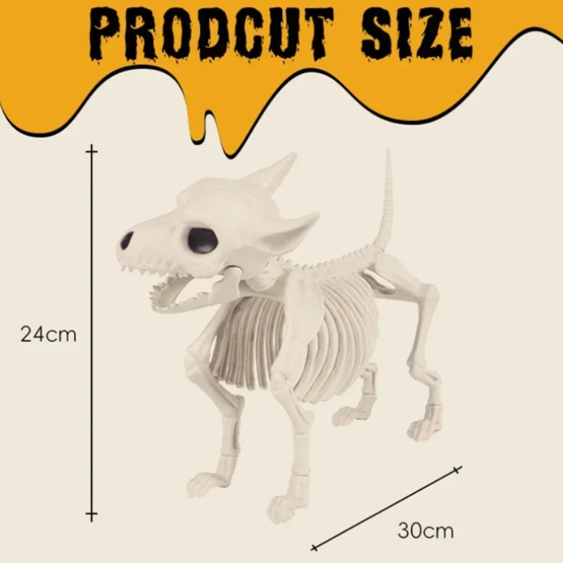 Halloween Skeleton Decoration Props Simulated Animal Models Skeleton Wolf FrogCrow Skeleton Indoor Outdoor Garden HalloweenDecor