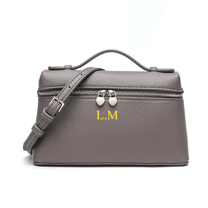 Customizable Name Lunch Box Bag Fashionable Women's Bag Ostrich Pattern Handbag Clutch Bag Women Make Up Pouch With Handle