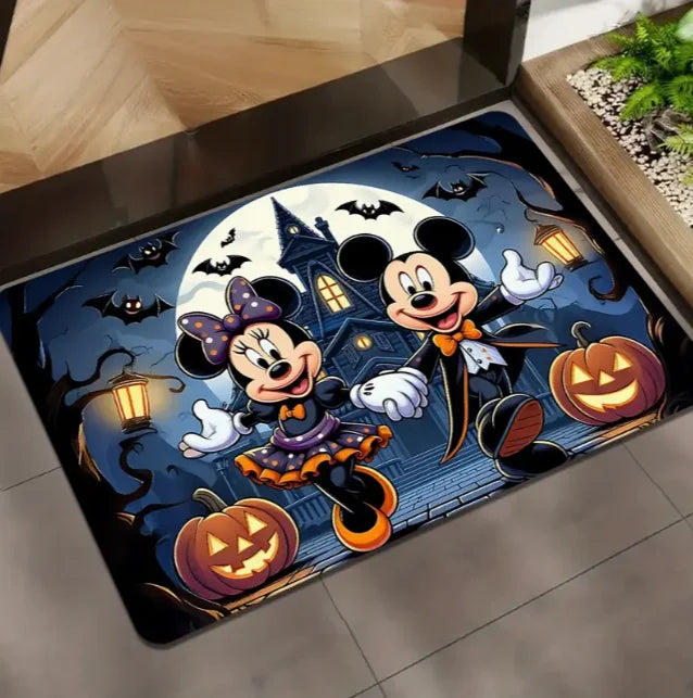 Mickey and Minnie Halloween Doormat Living Room Bathroom Birthday Christmas Home Gifts Party Holiday Essentials Decoration Gift