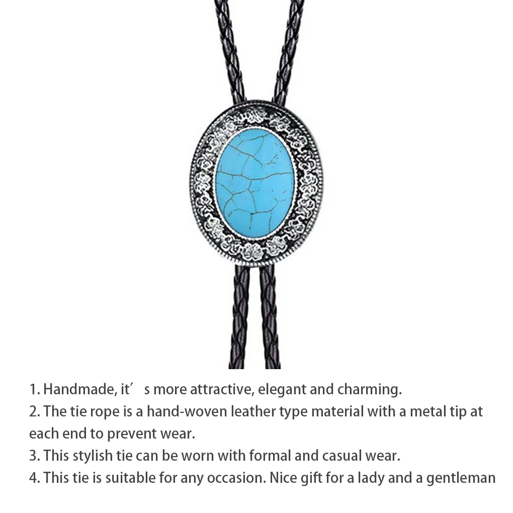 Golden Ties for Men American Cowboy Garment Accessory Tie Adjustable Bull Head Western Cowboy Bolo Tie Pendant Necklace