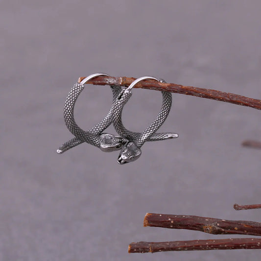 Fashion Viking Street Tail Snake Stainless Steel Earrings New Design Charm Men and Women Universal Earrings Hip-hop Punk Jewelry