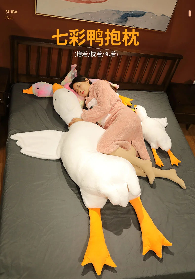 50-190cm 7 Colors Large Goose Plush Toys Brown Giant Hug Stuffed Animal Duck Kawaii Sleeping Pillow Big Christmas Gift for Girls