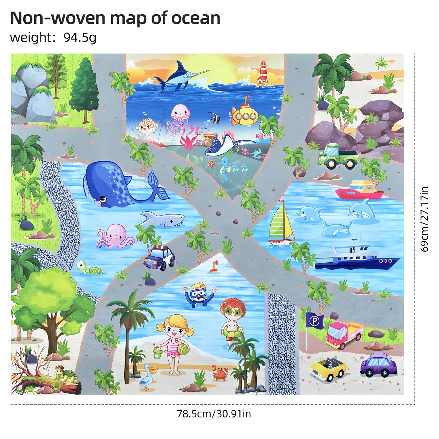 Solid core plastic Marine animal Submarine biological model starfish shark model storage box set Educational toys Christmas gift