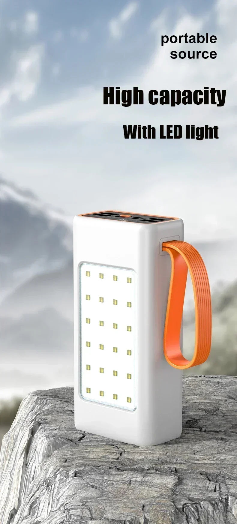 200000mAh Two-way Fast Charging 120W Portable Charger Power Bank Fast Charging External Tito C for xiaomi iPhone W/LED Light