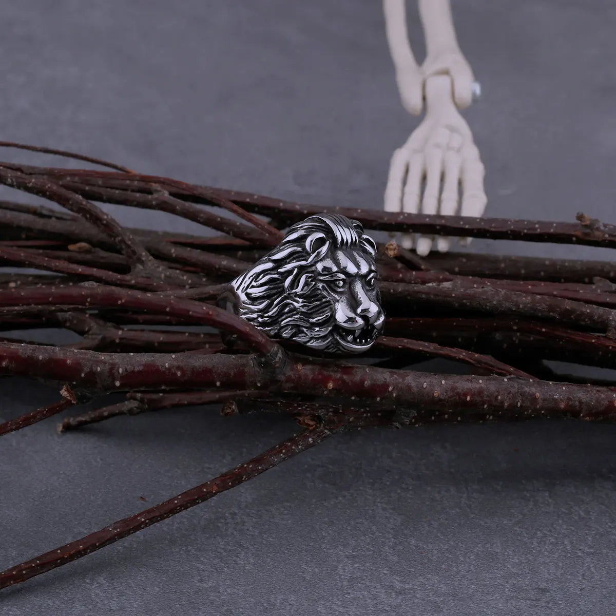 316L Stainless Steel Retro Domineering Lion Ring Men's Fashion Hip Hop Biker Animal Ring Jewelry Holiday Party Gift Dropshipping