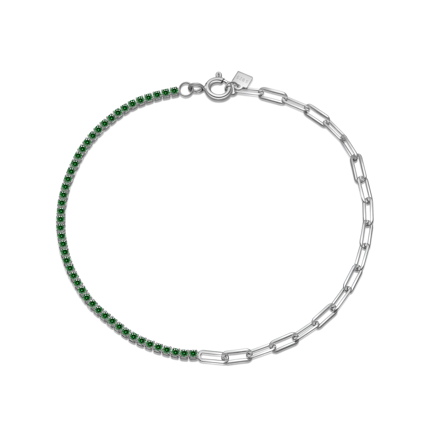 VEWANT 925 Sterling Silver Rainbow Colorful Zircon CZ Chain Bracelet Women Fine Jewelry Rock Punk Wedding Anniversary Gift