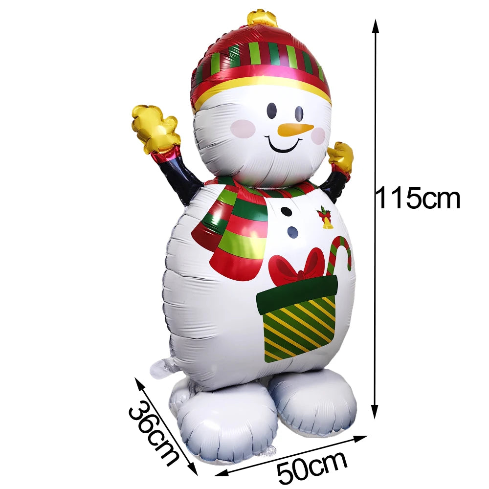 Large Standing Christmas Streetlights Balloon Puppy Snowman Santa Claus Foil Balloon for Kids Christmas Gift Home Decor Supplies