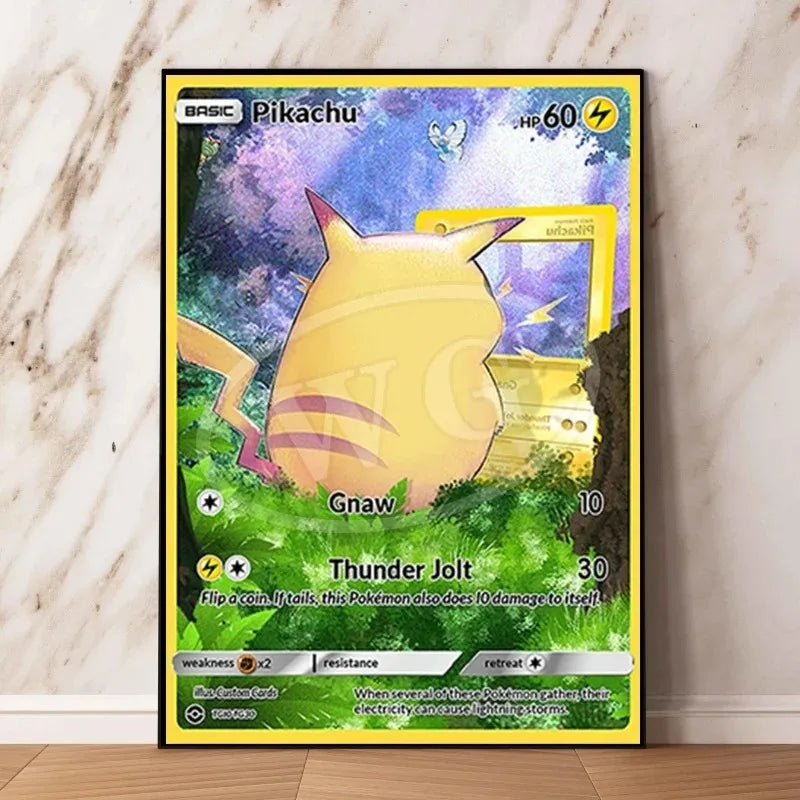 Van Gogh Museum Pocket Monster Anime Character Pikachu Canvas Painting Poster Living Room Bedroom Decoration Christmas Gift